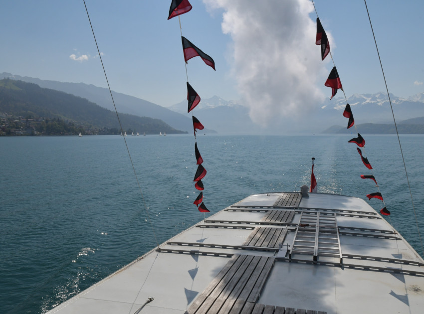 Dampfschiff DS Spiez, Blick von oben