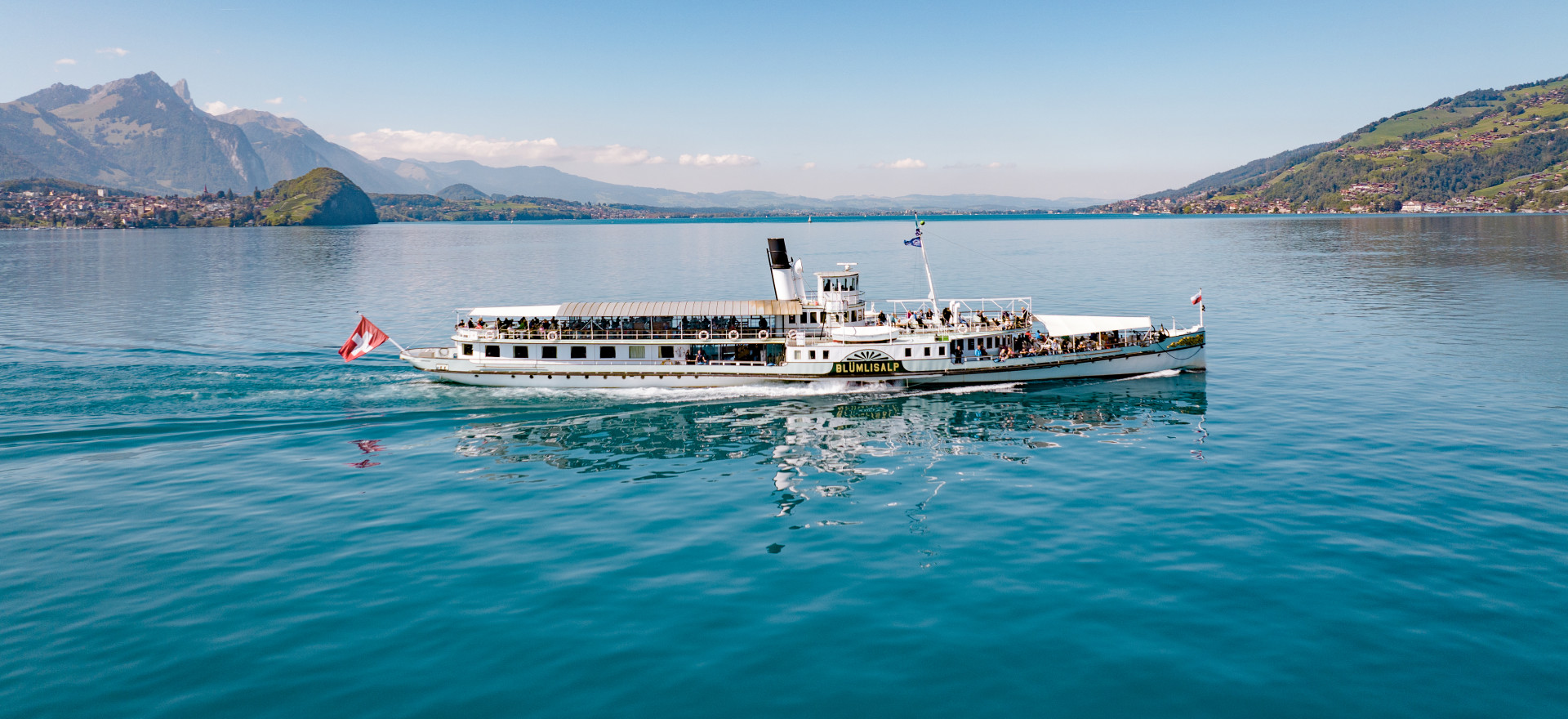 Das Dampfschiff Blümlisalp auf dem Thunersee